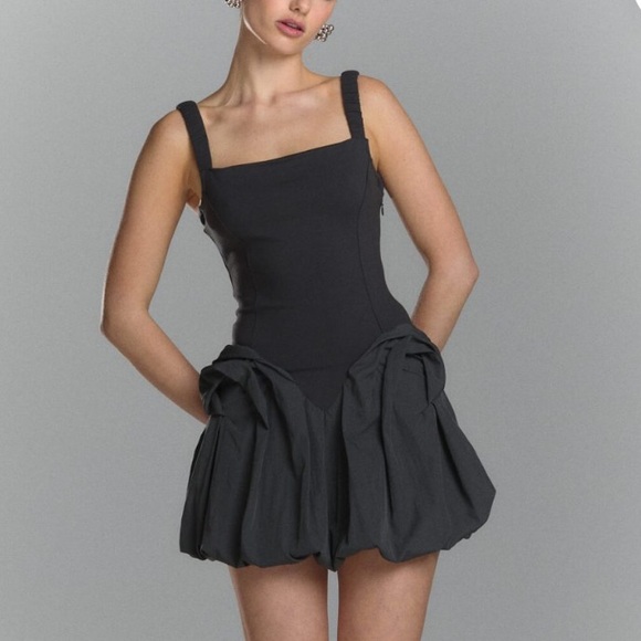 Busana Studios Dresses & Skirts - Chloris Mini Dress | CHARCOAL